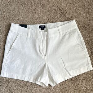 J. Crew White Bermuda Shorts Tailored Cotton Blend
